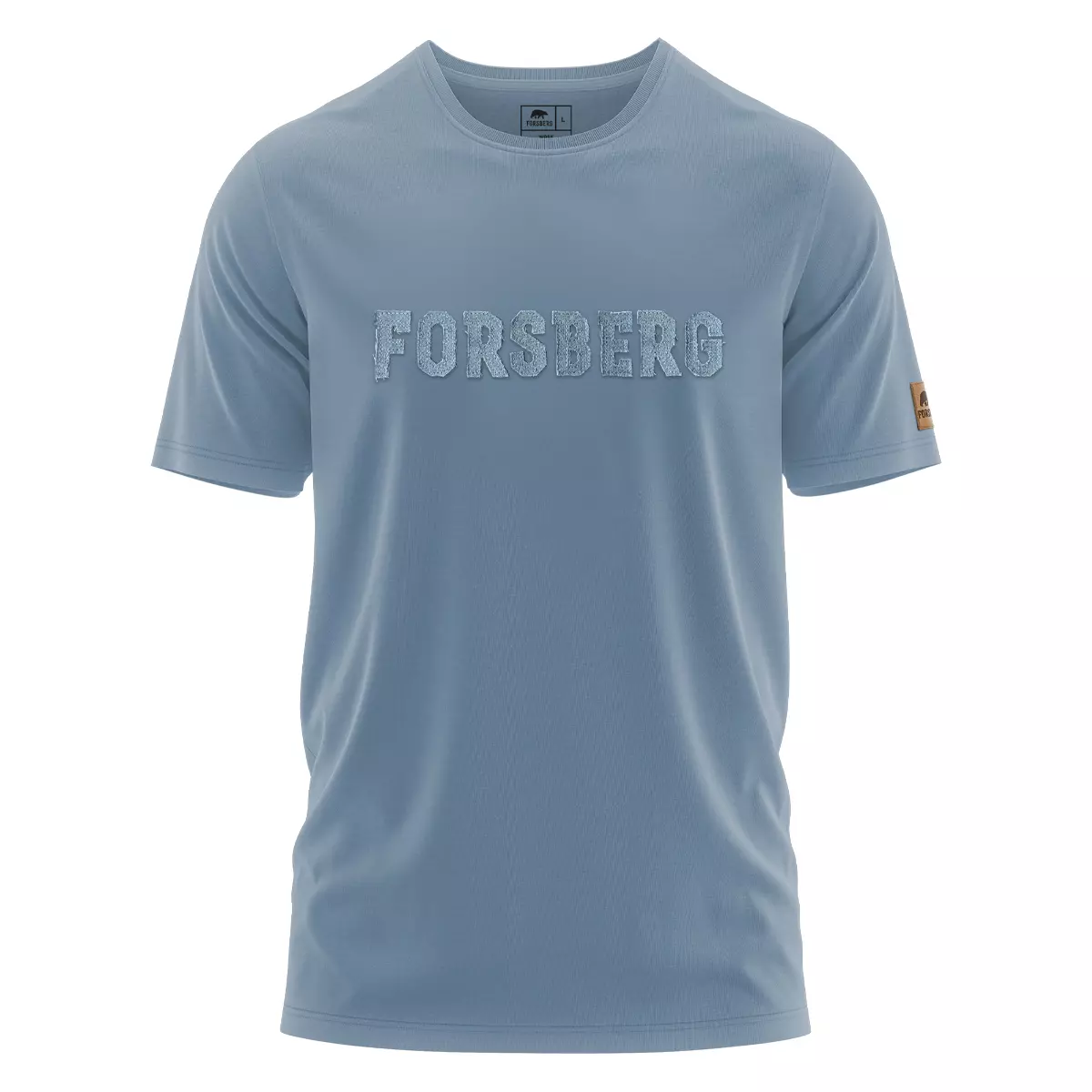 FORSBERG T-Shirt mit Denim-Schriftzug - 1
